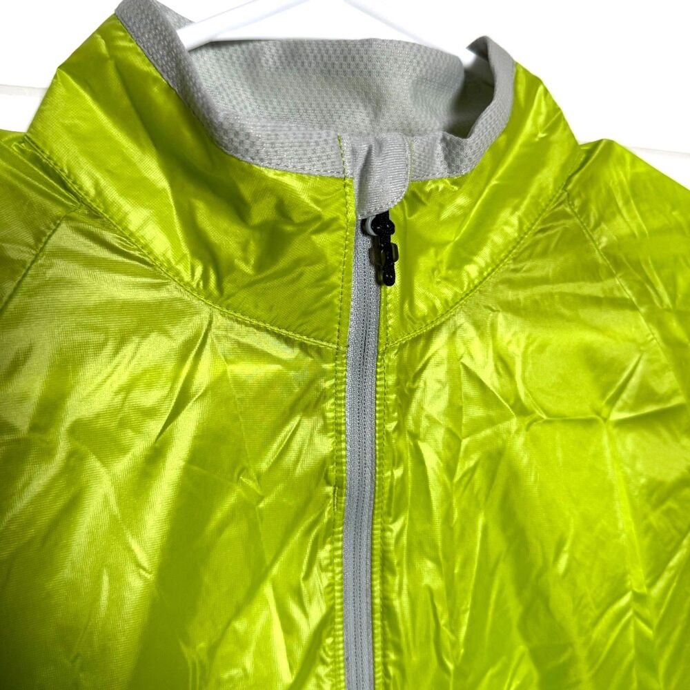 REI Novara Cycling Jacket Men's Medium Lime Green Reflective Windbreaker Bike